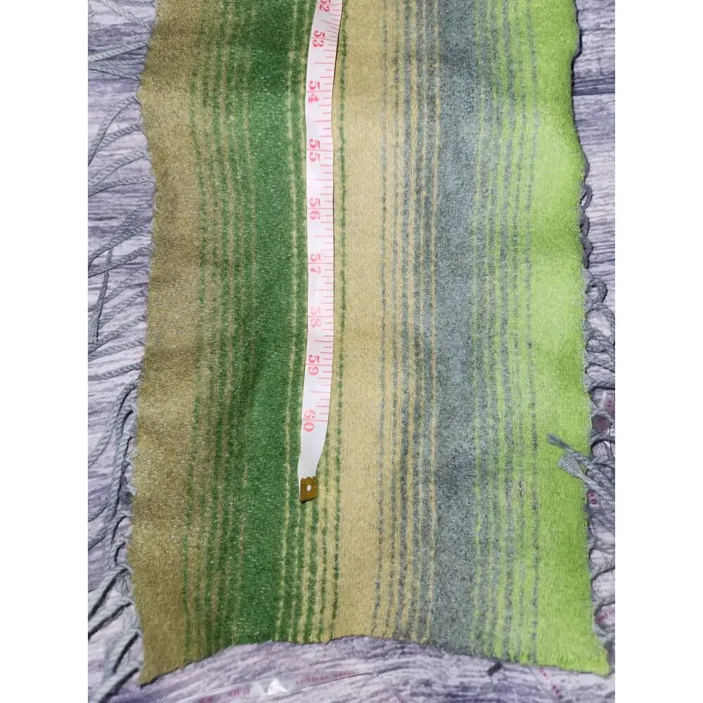 Victoire Mathieu Paris Wool Blend Green Fringe‎ Neck Scarf